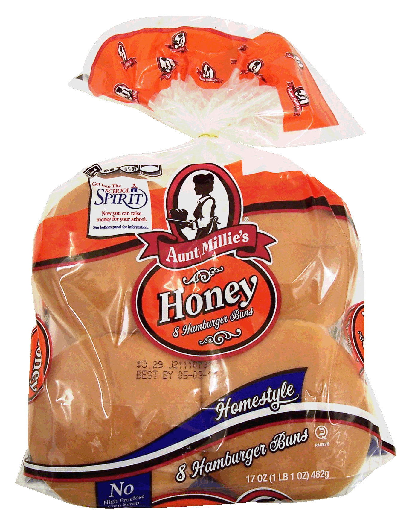 Aunt Millie's Homestyle Hamburger Buns, Honey 8 Ct Full-Size Picture